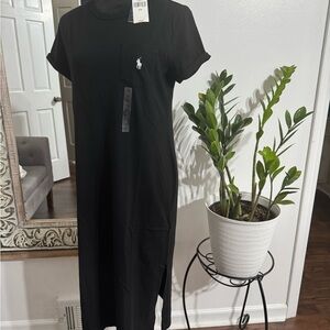 Brand NEW Polo Ralph Lauren Black Midi Dress